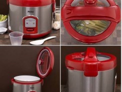 Panela de Arroz Elétrica Philco PH10 Visor Glass – 700W 1,8L Vermelho