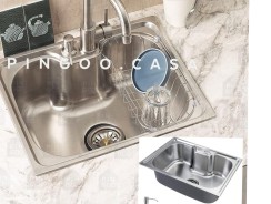 Cuba para cozinha gourmet pia aço inox com acessórios Nawa 50×40 cm pingoo.casa