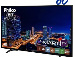 Smart TV LED 60″ Philco PH60D16DSGWN Ultra HD 4k com Conversor Digital 3 HDMI 2 USB Wi-Fi 60Hz Preta