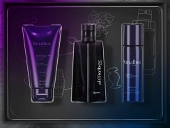 Kit Presente Malbec Noir Miniatura: Desodorante Colônia 50ml + Gel Espuma para Barbear 47g + Shower Gel Corporal 75g