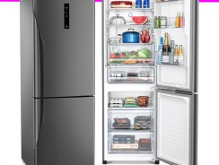 – Geladeira/Refrigerador Panasonic Frost Free – Inverse Titânio 397L NR-BB41PV1T –