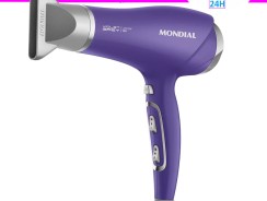 Secador de Cabelo Mondial Tourmaline Íon Lilás – e Prata 2000W 2 Velocidades Violet Grey SCN-05