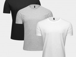 Kit Camiseta Trumpet Básica Manga Curta Masculina – 3 Peças