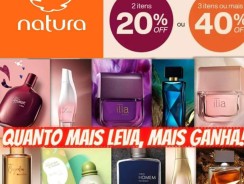 Natura: DESCONTO PROGRESSIVO – LEVE 3 OU MAIS com 40% de Desconto Real + 15% do Cupom