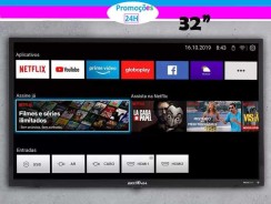 Smart TV 32” HD LED Britânia BTV32D10N5SKH – Wi-Fi 2 HDMI 2 USB