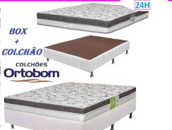 Cama Box Casal (Box + Colchão) Ortobom Mola – 44cm de Altura Physical Luna Silver