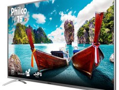 Smart TV LED 75″ Philco PTV75e30DSWNT Ultra HD 4k com Conversor Digital 3 HDMI 2 USB Wi-Fi 60Hz – Titânio