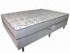 Cama Box Conjugada Casal Ortobom Turin Ortopédico com Ortopillow 55x138x188cm – Branco/Cinza