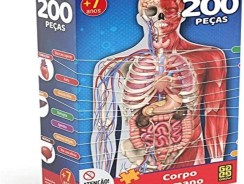 Grow – P200 Corpo Humano Quebra-Cabeça com 200 Peças, 6+ Anos, Multicolorido, 3927