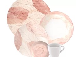 Aparelho de Jantar e Chá 20 Peças Tramontina – Porcelana Rose Redondo -.