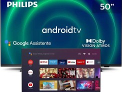 PHILIPS Android TV 50″ 4K 50PUG7406/78, Google Assistant Built-in, Comando de Voz, Dolby Vision/Atmos, VRR/ALLM, Bluetooth 5.0