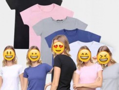 Kit De Camisetas Volare Básicas Com 5 Peças Feminina Colorido