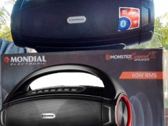 Caixa de Som Portátil Mondial Speaker Monster Sound II SK-07 com Bluetooth e USB – Preta