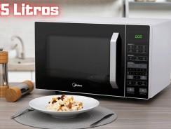 Forno Micro-ondas 35L Branco e Preto Midea 127V MXSA35P1