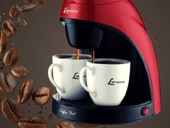 Cafeteira Elétrica Lenoxx PCA 031 Preta e Vermelha – 2 Xícaras