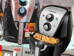 Fritadeira Sem Óleo Air Fryer 4L, Mondial, Preto/Inox, 1500W,  – AFN-40-BIV