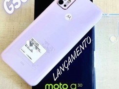 Smartphone Motorola Moto G30 128GB White Lilac 4G – 4GB RAM Tela 6,5” Câm. Quádrupla + Selfie 13MP