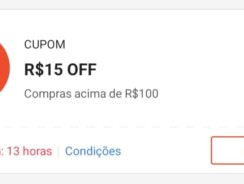 Cupom Shopee R$ 15 em Compras a partir R$ 100