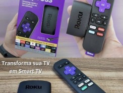 -Roku Express Streaming Player Conversor Smart TV Full HD com Controle Remoto-