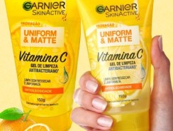 Gel de Limpeza Facial Antibacteriano Garnier Uniform & Matte Vitamina C Antioleosidade, 150ml