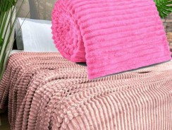 Manta Canelada Cobertor Soft Aveludada 2,00 X 1,80 Cama Casal Microfibra Ondulada Macia e Agradavel – Rosa Pink