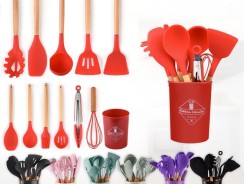 Jogo de Cozinha Kit com 12 Peças de Silicone conjunto de utensílios Silicone – Aleatório