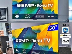 -Smart TV 50” 4K UHD LED Semp RK8600 Wi-Fi – 3 HDMI 1 USB —