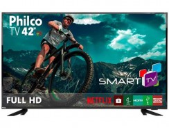 Smart TV Full HD LED 42″ Philco PTV42E60DSWN Full HD 3 HDMI 1 USB Preta com Conversor Digital Integrado