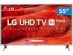 Smart TV 4K LED 55” LG 55UM7520PSB Wi-Fi HDR – Inteligência Artificial 4 HDMI 2 USB