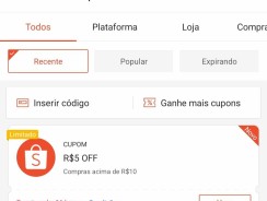 Shopee: Cupom de R$ 5 em Compras a partir de R$ 10 -Digitável