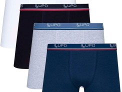 Kit 10 Cuecas Boxer, Lupo, Masculino