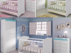 Quarto de Bebê Completo com Berço Guarda-Roupa – Cômoda Móveis Estrela Satriani