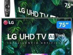 Smart TV 4K LED IPS 75” LG 75UN8000PSB Wi-Fi – Bluetooth HDR Inteligência Artificial 4 HDMI 2 USB