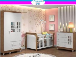 Quarto de Bebê Completo com Berço Guarda-Roupa – e Cômoda Carolina Baby Maria