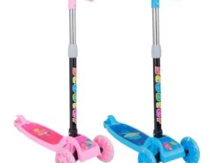 Patinete infantil 3 rodas com luzes led dobrável e ajustável menino menina – ATENTU -.