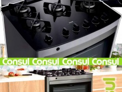 Fogão Consul 5 bocas cor Inox com mesa de vidro e trempe de ferro fundido – CFS5VAR – BIVOLT