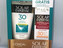 Kit Protetor Solar L’Oréal Solar Expertise com 1 Protetor Facial Antirrugas FPS 30 de 25g + 1 Protetor Corporal Protect 4 FPS 30 de 120ml