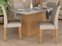 Conjunto Sala De Jantar 4 Cadeiras Italia Cinamomo – Móveis Arapongas