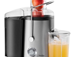 Centrífuga de Alimentos Mondial Turbo Juicer CF-06 com duas Velocidades e Jarra para 350ml Preto/Inox