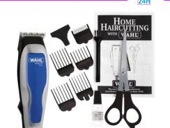 Máquina de cortar cabelo Home Cut Basic Wahl- Com 5 pentes de altura (3, 6, 13,19,25 mm) e Tesoura, Lâmina de Alta Precisão, Economize e Faça em Casa