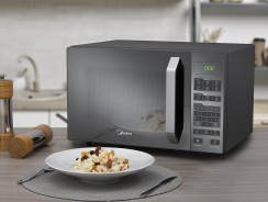 Forno Micro-ondas 27L Prata Espelhado Midea LED 127V MXSA27S1