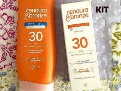 Kit Protetor Solar Cenoura e Bronze Corpo FPS 30 200ml + Facial FPS 30 50g, Cor: Branco