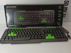 Teclado Gamer Multilaser TC243 com Hotkeys Multimídia – Verde