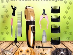 Kit Máquina Para Tosar Pet + Cortador de Unha + Pente + Lixa Máquina Profissional Para Cachorro & Gato