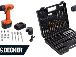 Parafusadeira/Furadeira Black&Decker CD121K50-BR de 3/8″ e Maleta com 50 Acessórios – 12V