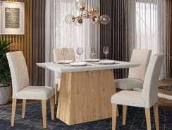 Conjunto Sala De Jantar 4 Cadeiras Italia Cinamomo – Móveis Arapongas