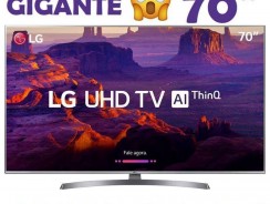 Smart TV LED 70″ LG 70uk6540 UHD 4k com Conversor Digital 4 HDMI 2 USB Wi-Fi Webos 4.0 Inteligencia Artificial