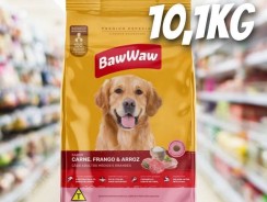 -Ração Baw Waw para cães adultos médios e grandes sabor Carne, Frango e Arroz – 10.1kg-