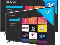 Smart TV LED 43” Full HD AOC Roku 43S5195/78 Wi-fi Controle Remoto com Atalhos Roku Mobile Miracast Entradas HDMI e USB