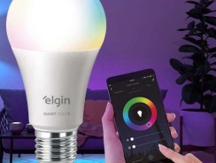 -Lâmpada Inteligente Smart Color 10W Elgin RGB Wifi Compatível com Alexa e Google Home-